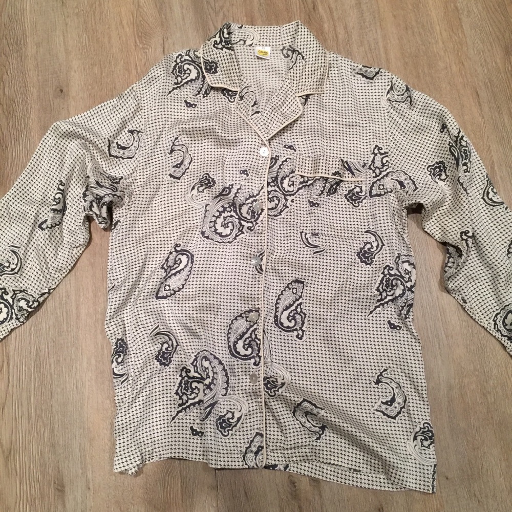 100% Silk Pj button down blouse So SOFT!!!